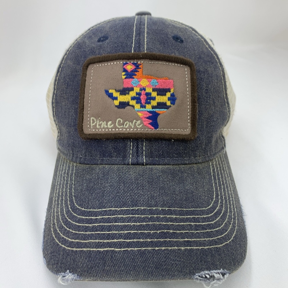 Pine Cove Hat Mesh Texas Patch Distressed Denim Snapback Legacy Baseball Cap